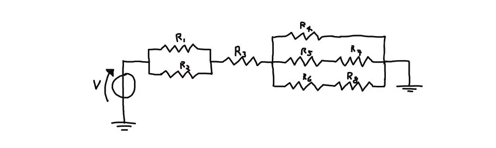 A circuit board with resistors